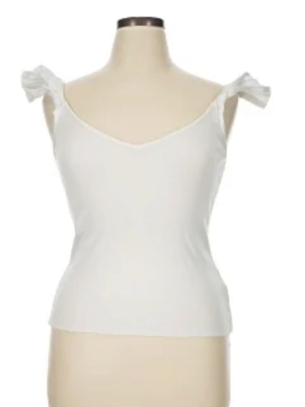 Nation LTD White Sleeveless Shoulder Front Tank Top